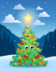 Canvas Print - Christmas tree theme 4