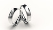 Pair of silver rings with small diamonds for lovers
