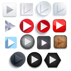 Wall Mural - vector play icon set on white background. eps10