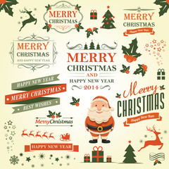 Christmas decoration design elements vector