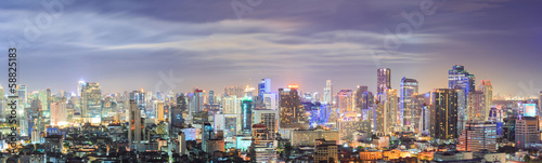Plakat na papierze fotorealistycznym Panorama panoramę centrum Bangkoku