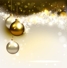 Poster - Christmas background with shine evening balls