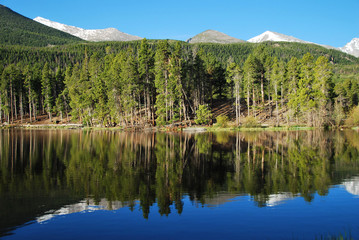 Wall Mural - Reflection in Sprague lake, Rocky Mountain National Park, CO