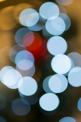 abstract of Christmas tree light and Christmas balls bokeh for b