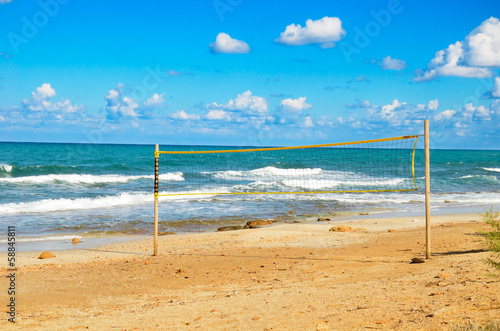 Fotoboard na płycie Siatka do siatkówki na plaży