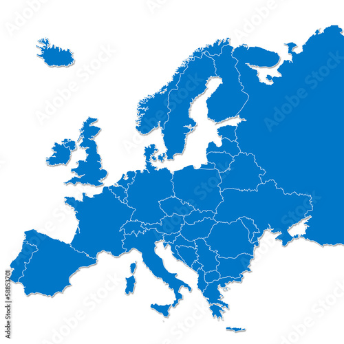Naklejka samoprzylepna Mapa Europy