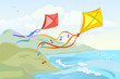 kite flying over the sea
