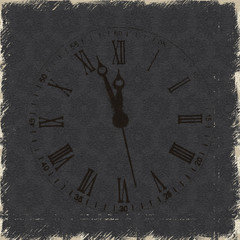 Old clock with roman numbers grunge background