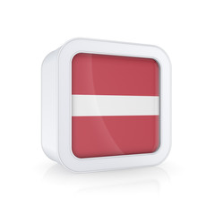 Sticker - Icon with flag of Latvia.