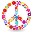 Peace sign made of flowers