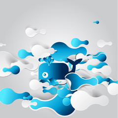 Fototapete - Abstract 3D Paper Infographics