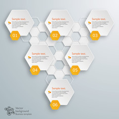 Wall Mural - infographics vector background honeycomb structure