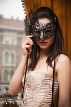 Sexy Vintage Woman In Venetian Mask