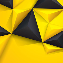 Wall Mural - Yellow and black geometric background.