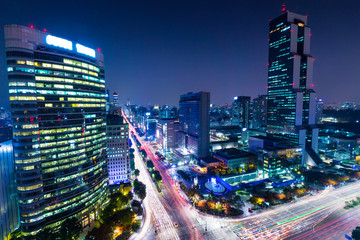 Poster - Gangnam district in Seoul at night