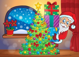 Sticker - Santa Claus indoor scene 7