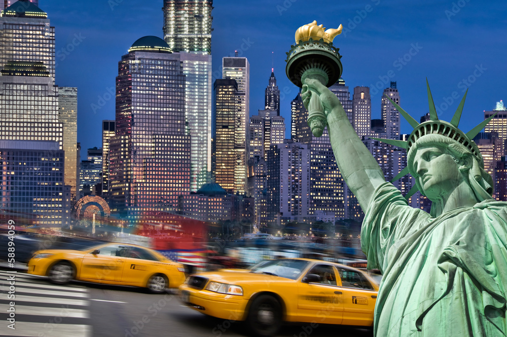 Collage Manhattan - USA - obrazy, fototapety, plakaty 