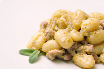 Wall Mural - gnocchi con salsiccia e salvia