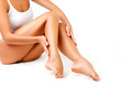© puhhha - Long Woman Legs isolated on white. Depilation
