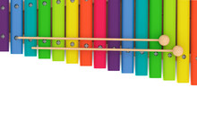 Colorful Wooden Xylophone With Mallets