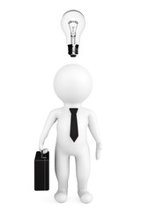 Aufkleber - 3d person businessman with a bulb over a head