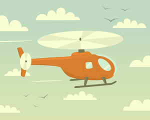 Wall Mural - helicopter. vector illustration.