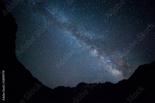 Fotoboard na płycie Nocne niebo w górach