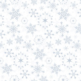 Fototapeta  - Seamless vector pattern - grey snowflakes on white background