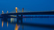 Beautiful bridge over Drava in Ptuj long exposure by night