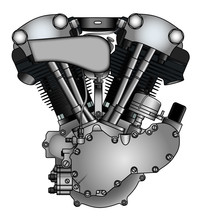 Classic V-twin Motorcycle Engine
