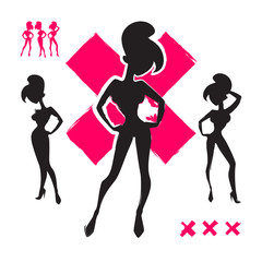 Wall Mural - Sexy female silhouettes