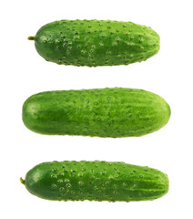 Wall Mural - Green fresh cucumbers isolated