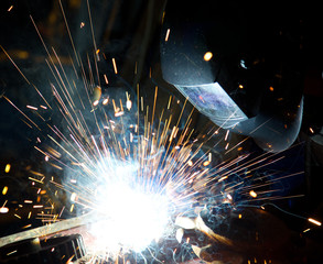 Welder in action