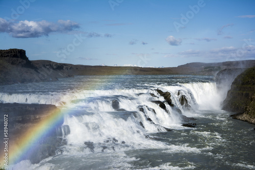 Board z aluminiowym obramowaniem Gullfoss wodospady islandia