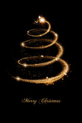 Wall Mural - christmas greeting card in gold and black