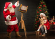 © Milles Studio - Santa Claus taking picture of family - cheerful woman with her d