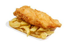 Fish And Chips In Tray