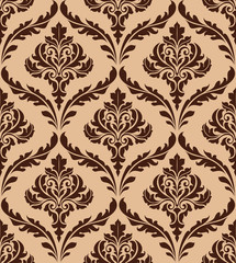 Canvas Print - Floral damask seamless pattern