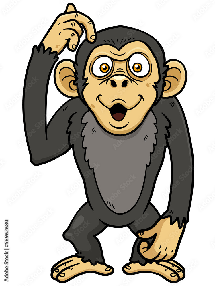 Vector illustration of cartoon monkey Stock Vector | Adobe Stock