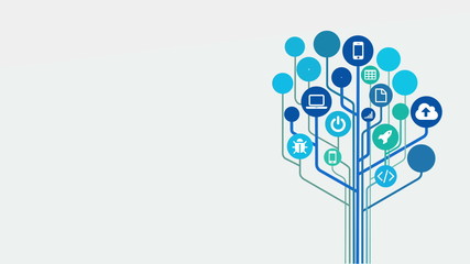Growing technology concept tree