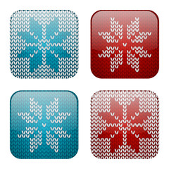 Sticker - Set of knitted apps icons