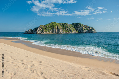 Plakat na papierze fotorealistycznym Plaża cacaluta w huatulko, oaxaca, meksyk