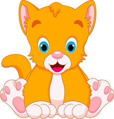 Wall Mural - Cute kitty cartoon