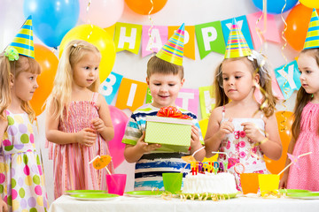 group of kids at birthday party