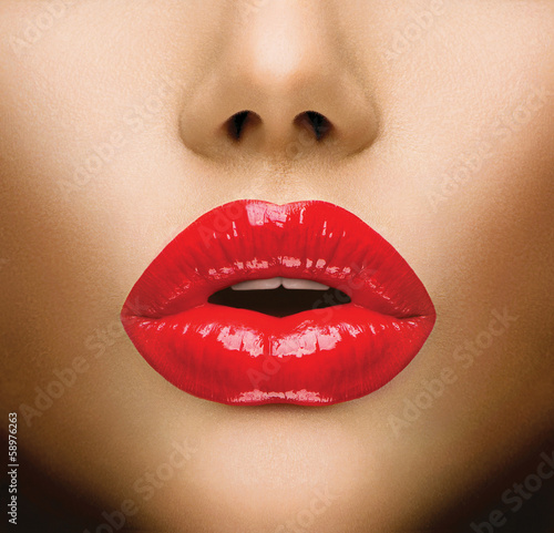 Fototapeta dla dzieci Sexy Lips. Beautiful Make-up Closeup. Kiss