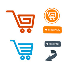 Poster - Shopping Cart, Basket, Web Symbols, Icons Set