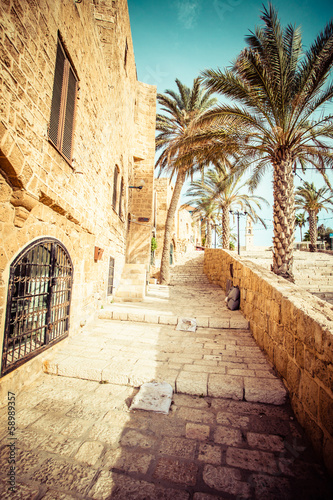 Fotoboard na płycie Stare ulice jaffa, tel aviv, izrael