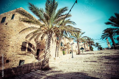 Fotoboard na płycie Stare ulice jaffa, tel aviv, izrael