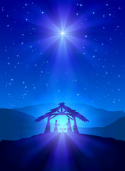 Wall Mural - Christian Christmas night