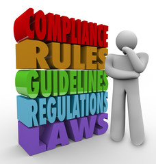 Wall Mural - Compliance Rules Thinker Guidelines Legal Regulations
